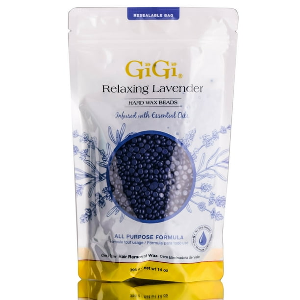 Gigi Relaxing Lavender Hard Wax Beads 14 oz Pack of 1 with Sleek