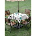 thumbnail image 4 of Outdoor Tablecloths with Umbrella Hole & Zipper, Teal Green Floral 54x54 Inch Square Tablecloths, Abstract Botanical Flower Leaf Artwork Waterproof Table Cloth, Patio/Pool/Picnic Table Covers, 4 of 8