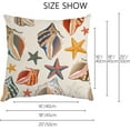 thumbnail image 5 of 2 Pillowcases 20x20 inch Vintage Starfish Seashells Ocean Sea World Beach Summer Square Throw Pillow Cover Protector Pillow Sham Case with Zipper Set of 2, 5 of 11