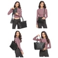 thumbnail image 4 of Juego de 4 bolsas de mano de piel sintético para mujer, con asa superior, bolsa de hombro, Negro -, L, 4 of 5