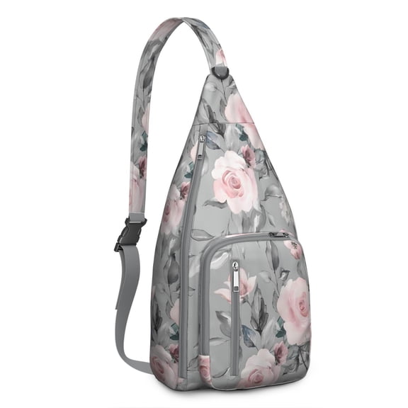 Spring Blossom Crossbody Bag - Bright Colorful Daisy Print, Compact Anti-Theft Sling Pack for Students
