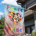 thumbnail image 3 of Peace Love Pride Shetland Sheepdog with Rainbow Sunglasses LGBT LGBTQ+ House Flag 28x40in Double Sided Sheltie Dog Lover Gifts Outdoor Decor - 01004, 3 of 5