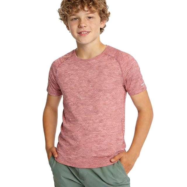 Zpanxa Girls Athletic Shirts Solid Color Round Neck Short Sleeve Sporty Tee Polyester Top 9-10 Years