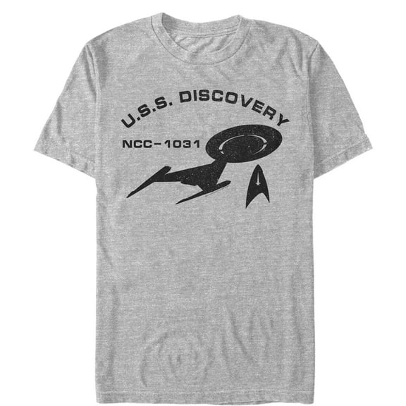Men's Star Trek: Discovery USS Discovery NCC-1031 Outline  Graphic Tee Athletic Heather 2X Large