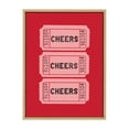 thumbnail image 5 of Kate and Laurel Sylvie Cheers Pink Red Ticket Framed Canvas Wall Art by Alli Standefer, 18x24 Natural, Admission Ticket Art for Wall, 5 of 7