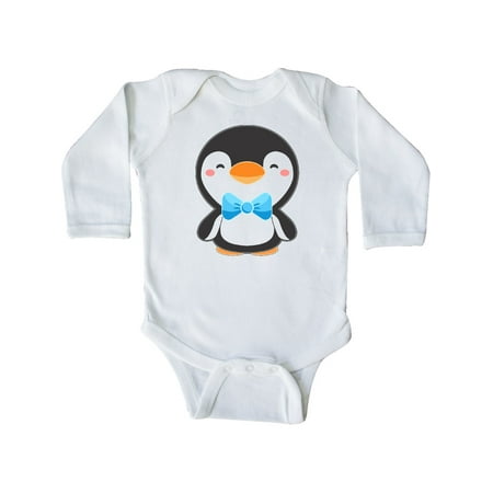 

Inktastic Cute Penguin with Blue Bow Tie Gift Baby Boy or Baby Girl Long Sleeve Bodysuit