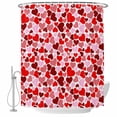 thumbnail image 2 of Valentines Waterproof Fabric Shower Curtain, Red Pink Love Heart Waterproof Fabric Shower Curtain for Bathroom Curtains Bathtubs Hotel Washable Shower Curtains with 12 Hooks Stall 54x78in, 2 of 8