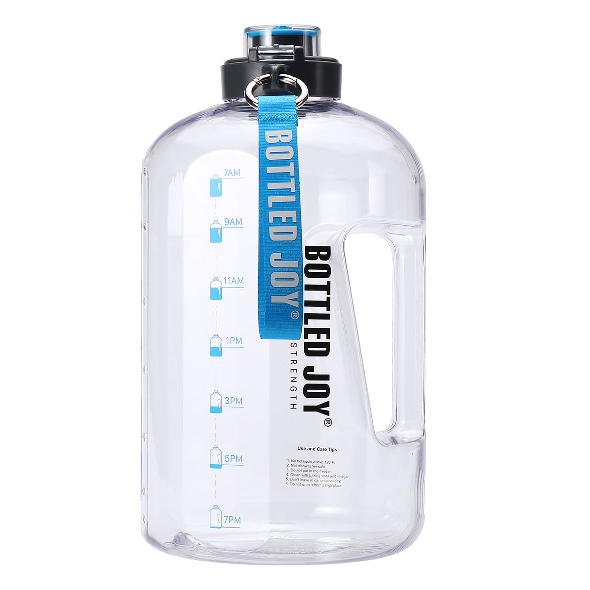 BPA Free 128oz Large Water Bottle Hydration with Motivational Time Marker Reminder Leak-Proof Drinking Big Water Jug for Camping Sports Workouts and Outdoor Activity BOTTLED JOY 1 Gallon Water Bottle 
