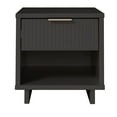 thumbnail image 4 of Manhattan Comfort Granville Solid Wood Nightstand 1.0 in Dark Gray- Set of 2, 4 of 12