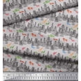 thumbnail image 2 of Soimoi Moss Georgette Fabric Animals,Bird & Tree Modern Style Print Fabric by Yard 42 Inch Wide, 2 of 3