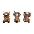 thumbnail image 2 of Highland Cow Figurine Set Of 3, Cute Sitting Cow Statues For Home Desk Office Decor, Collectible Miniature Animal Ornaments For Teens S, 2 of 7