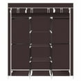 thumbnail image 6 of Closet Organizer for Bedroom, Wardrobe Rack for Home PKWQ503BN-1, Dark Brown 69" Portable Clothes Closet Non-Woven Fabric Wardrobe Double Rod Storage Organizer, 6 of 8