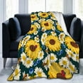thumbnail image 2 of for Sunflower Throw Blanket Floral Girly Sunflower Flower Soft Warm Women Girls Bed Bedding Blankets for Couch Sofa Office,Cozy Flannel Plush Blanket Gift for Kids Adults, 60"X50", 2 of 6