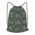 thumbnail image 1 of XMXT Waterproof Gym Bag, Arabesque Ethnic Paisley Floral Drawstring Backpack for Men, s Green, 1 of 8