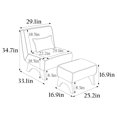 Accent Chair with Ottoman Lounge Armless Chair Upholstered Reading