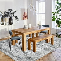 HOMERRY Indoor Washable 5' x 7' Area Rug Floral Geometric Rug for Living Room, Gray