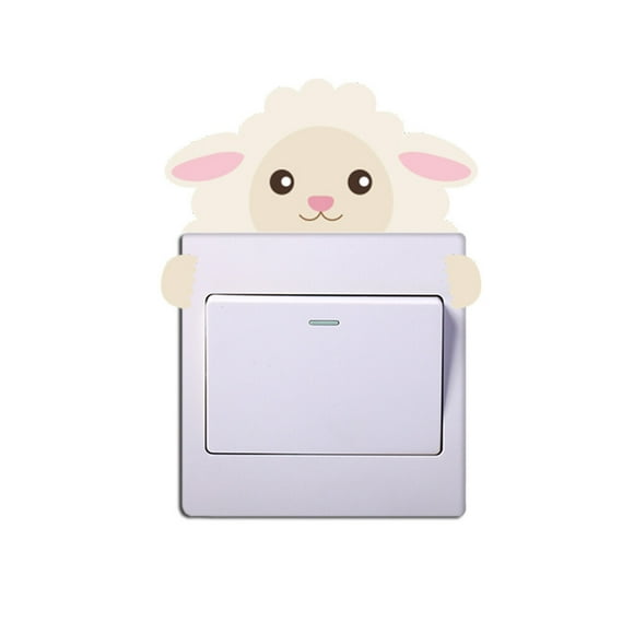 Small Cute Cartoon Animal Switch Sticker Nursery Kids Bedroom Home Wallpaper Removable Wall Decals PVC Home Wallpaper