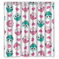 thumbnail image 1 of EREHome Owls and Hearts White 3Ded Shower Curtain Polyester Fabric Bathroom Decorative Curtain Size 60x72 Inches, 1 of 1