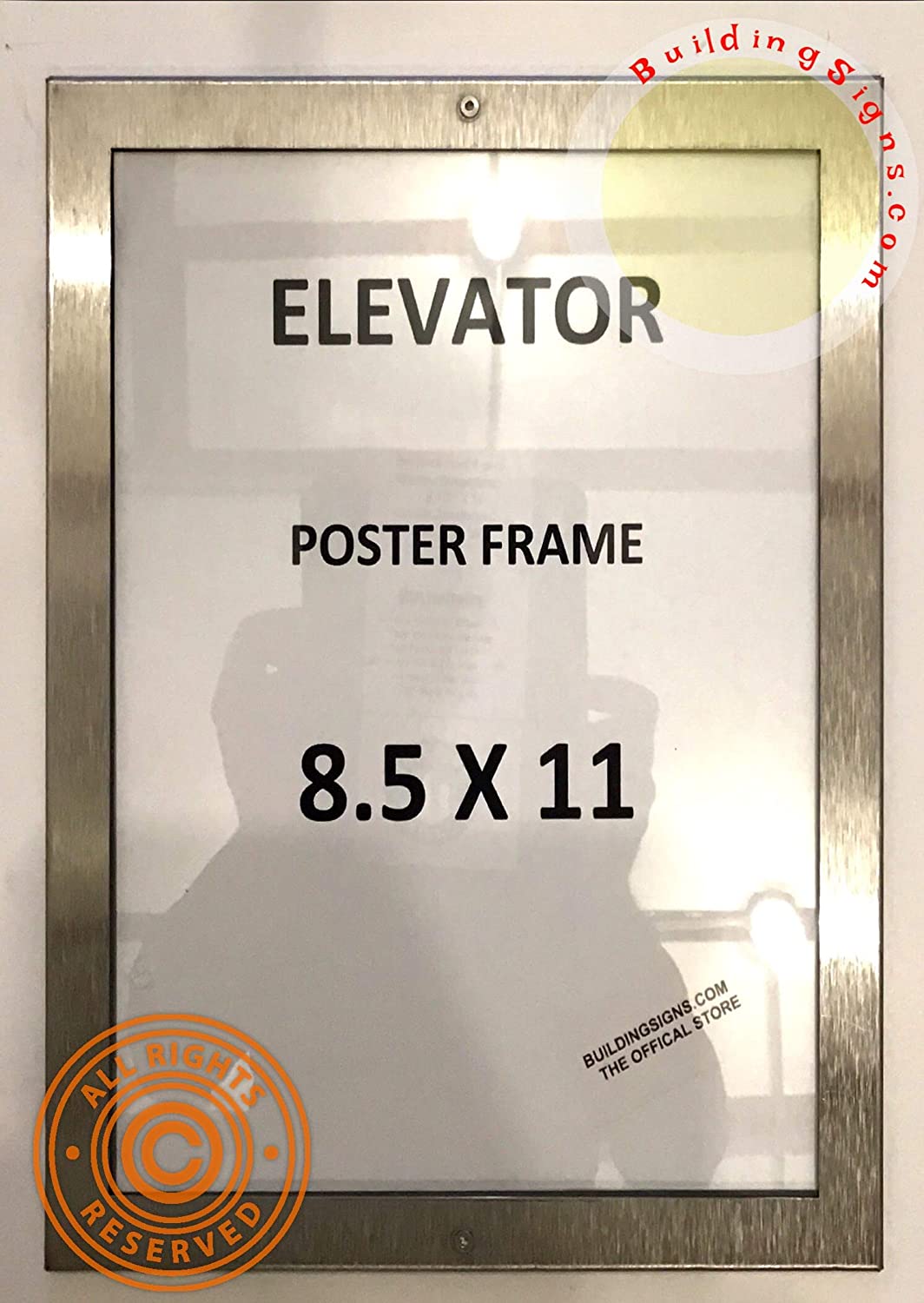 Elevator Poster Frame 8.5x11 (Lockable !!!, Stainless Steel, Heavy Duty