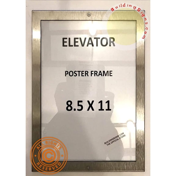 Elevator Poster Frame 8.5x11 (Lockable !!!, Stainless Steel, Heavy Duty-Commercial use) (ref-2201)