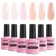 thumbnail image 1 of Set de esmaltes de uñas AIMEILI Rubber Base Gel, 10 ml, 6 unidades, sin hema, 1 of 9