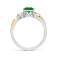 thumbnail image 2 of ANGARA Square Lab Grown Emerald Twisted Vine Engagement Ring for Women in 14K White & Yellow Gold (Size-6mm) | May Birthstone, Anniversary, Jewelry Gift for Women | Lab-Grown Emerald Ring, 2 of 8