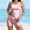 Pink#2, variant on GaThRRgYP Sexy One Piece Swimsuit,Women's Conservative Two-piece Swimsuit Set with Padded Bra Sleeveless Round Neck Two-piece Casual Printed Swimsuit Yellow S