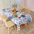 thumbnail image 4 of Pioneer Flower Floral Print Pattern Rectangle Tablecloth 60"x102",Waterproof Polyester Rectangle Table Cloth, Wipeable Spillproof Polyester Tablecloth for Dining, Camping, Indoor and Outdoor, 4 of 6