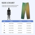 thumbnail image 4 of Lsque Orange To Teal Gradient Print Men's Pajama Pants, Lounge Pant - Comfortable Home Wear,Elastic Waistband, Stylish Design-Small, 4 of 9