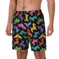 thumbnail image 1 of Fotbe Colorful Geometric Dog Traje de Baño para Hombre – Shorts de Natación de Secado Rápido con Forro y Bolsillos-Medium, 1 of 6