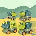 thumbnail image 2 of Engineering Vehicle Toy Educational Wear Resistant Plastic Dinosaur Shape Press Construction Truck Toy for Children, 2 of 6