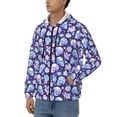 thumbnail image 3 of Goofa flower Skull starry sky Pattern Mens Full-zip Hoodie, Zip-up Pullover Hooded Sweatshirt, Kangaroo Pocket Hoodie Ideal for Daily Wear, Travel, and Home-, 3 of 5