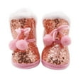 thumbnail image 6 of Maxcozy Infant Sequin Boots Winter Baby Girl Shoes Anti-Slip Toddler Snow Warm Prewalker Newborn Slippers Pink 0-6 Months, 6 of 11