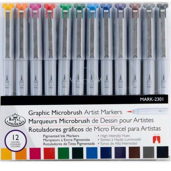 Royal & Langnickel 12pc Graphic Microbrush Artist Markers