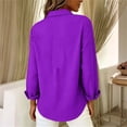 thumbnail image 4 of NominalSnugButton down Shirts for Women Long Sleeve Plaid Shirts Ruffle Blouses Business Casual Tops 2026 Trendy Outfit, 4 of 8