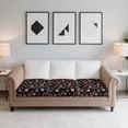thumbnail image 2 of COEQINE Sofa Cover for 3 Cushion Couch, Stretch Spandex Fabric Couch Cushion Protector Soft Pet Sofa Cover Individual Furniture Protector for 3-Seater, Candy Cane Snowflake Black, 2 of 8
