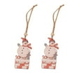 thumbnail image 1 of Bearachild Paquete de 2 piezas de madera de Navidad colgante de árbol de Navidad fiesta temática decoración de Año Nuevo DIY artesanía Kits de decoración para fiestas Muñeco de nieve de pie, 1 of 6