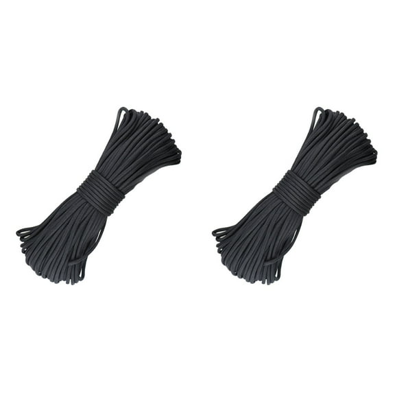 2 pcs Nylon Survival Seven Cores Umbrella Rope Parachute Cord (Black)