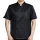 thumbnail image 1 of Chaqueta de chef con bolsillo, cómoda manga corta, ropa de trabajo ejecutiva, Negro M, 1 of 9