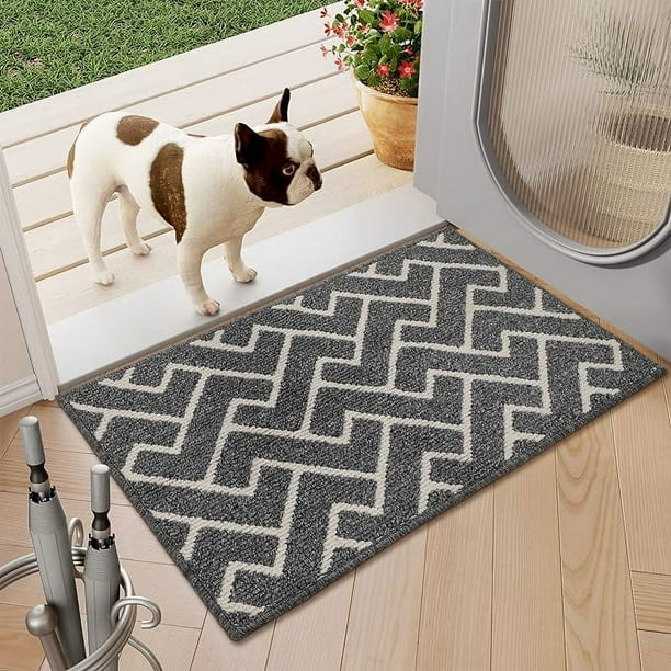Felpudo de interior, tapete para puerta trasera delantera, respaldo de goma, tapetes antideslizantes para puerta, 20 "x 31,5", felpudo absorbente resistente a la suciedad para entrada interior del pi