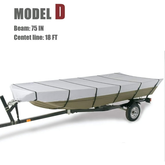 Goodsmann Jon Boat Covers ,Silvery gray ,water resistant, weather protection, trailerable,9921-0152-24 ( D, 18' L, 75"W )