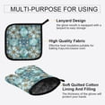 thumbnail image 4 of 2 PCS Oven Baking Gloves Set Heat Resistant Oven Mitt & Pot Holder Set Cooking Mitts Kitchen Home Supplies Intricate Blue Block Pattern, 4 of 5