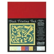 Black Ink Block Printing Paper, 9 x 12 Inches, Assorted Colors, 45 Sheets