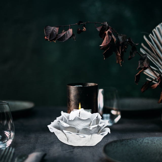 QUMIIRITY Decorativo Plateado De Cerámica Con Delicado De Rosa Para Ambientes