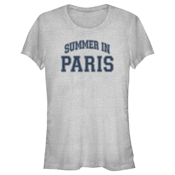 Junior's Lost Gods Summer In Paris Blue Graphic T-Shirt
