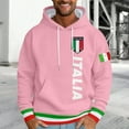 thumbnail image 2 of Valora Men Sweatshirt Men's Hoodies And Sweatshirts Italian Print Letter Graphic Hoodie For Men Stylish Pullover Sweatshirt Casual Wear Comfort Outwear Pink 3XL, 2 of 4