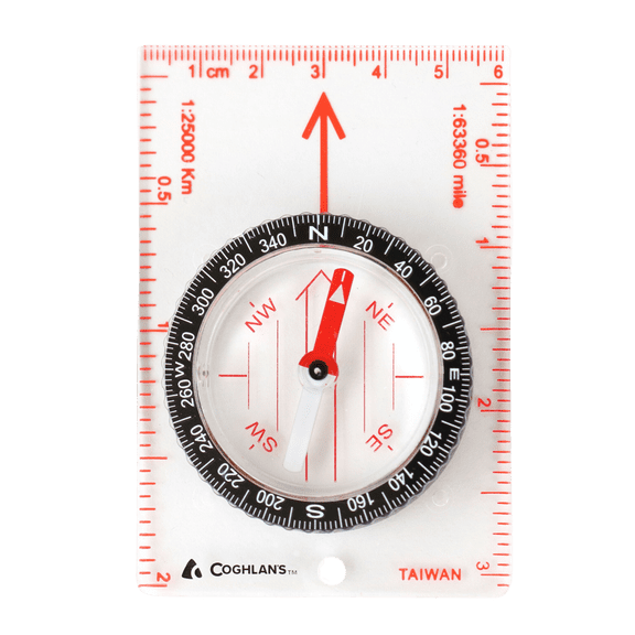 Boussole cartographique légère Coghlan's – lunette tournante durable et marquages faciles à lire pour la randonnée et le camping