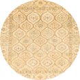 thumbnail image 1 of Ahgly Company Tapis d'Intérieur Rond Abstrait Jaune Soleil Oriental, 8 Pieds Rond, 1 of 6