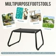 thumbnail image 5 of Outdoor Ottomans,Patio Foot Rest Portable Side Table Solid Steel Frame Small Seat All Weather Footrest for Indoor Outdoor Use 2 Pieces Black, 5 of 7