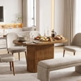 thumbnail image 4 of Fnova 47.24" Oval Dining Table, Wooden Kitchen Table for 4, Small Farmhouse Coffee Eating Table for Dining Room, Kitchen, Living Room, Brown, 4 of 9